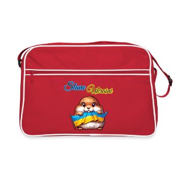 Chien de prairie mignon avec drapeau ukrainien - Sac Retro - rouge/blanc - Devant
