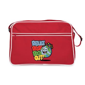 Imprimé musical optimiste respectueux de l’environnement - Sac Retro - rouge/blanc - Devant