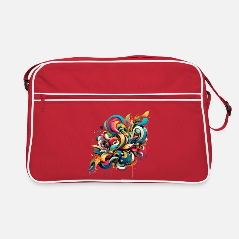 Coole florale dynamische Graffiti-Illustration Retro Tasche