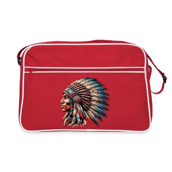 Peau rouge amérindienne américaine - Sac Retro - rouge/blanc - Devant