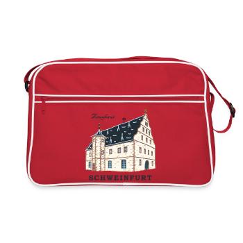 Schweinfurt, Dessin Zeughaus, Franconie, Bavière - Sac Retro - rouge/blanc - Devant