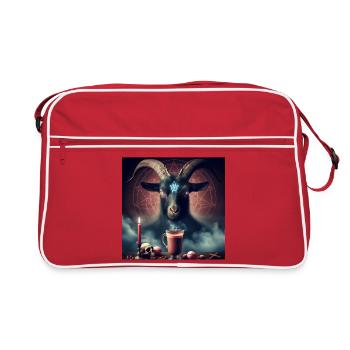 Satan anrufen - Retro Tasche - Rot/Weiß - Vorne