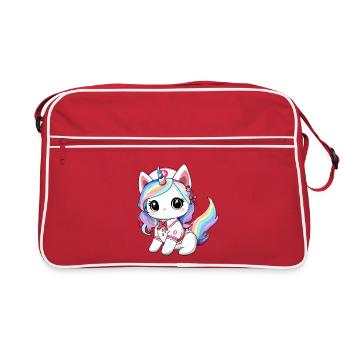 chat licorne infirmiere - Sac Retro - rouge/blanc - Devant