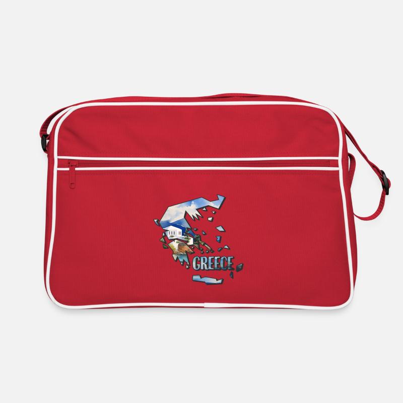 Watercolor Map Greece Retro Bag