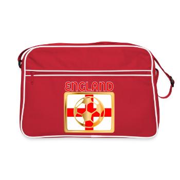 ENGLAND SPIELT FUSSBALL FUSSBALL - Retro Tasche - Rot/Weiß - Vorne