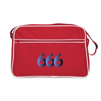 666 Satan Symbol - Devil - Evil - Retro Bag - red/white - Front