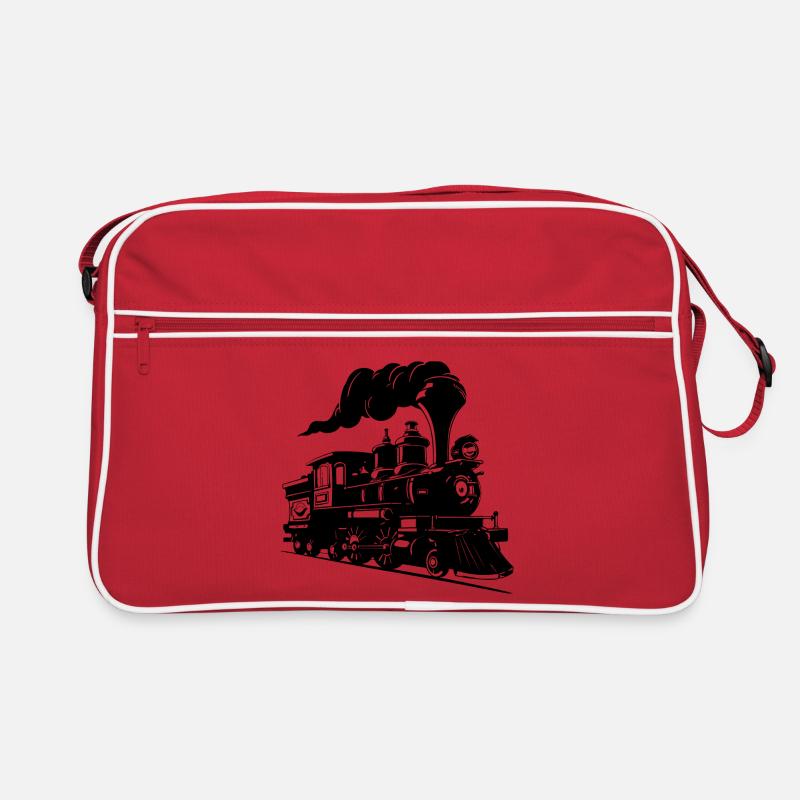 Dampflokomotive Zeichnung Retro Tasche