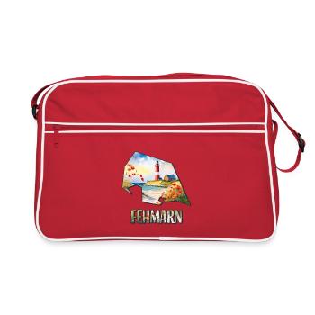 Carte à l’aquarelle Fehmarn - Sac Retro - rouge/blanc - Devant