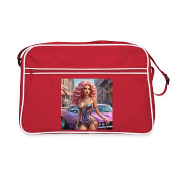 Glamour Showgirl Retro Auto - Retro Tasche - Rot/Weiß - Vorne