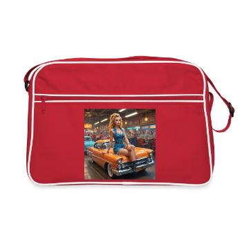 Pinup Car Diner - Retro Tasche - Rot/Weiß - Vorne