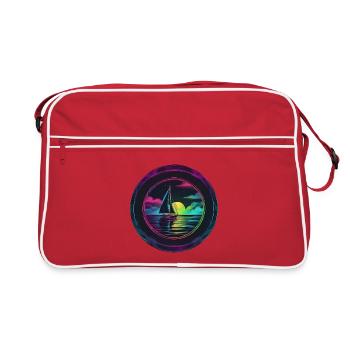 Neonsegler am Abendrot - Retro Tasche - Rot/Weiß - Vorne