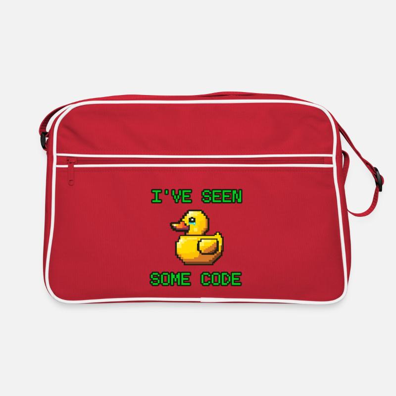 Pixel Duck Ich habe etwas Code gesehen Retro Tasche