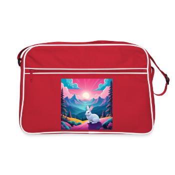 Rabbit on the mountain - Retro Bag - red/white - Front