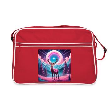 Deer on the mountain - Retro Bag - red/white - Front