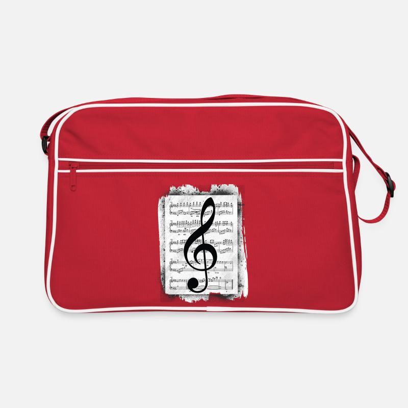 Musique de note de musique - Sac Retro - rouge/blanc