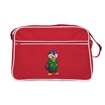 Gopher Funny Kawaii Cartoon Character Clipart - Retro Bag - red/white - Front