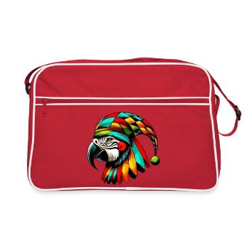 Harlequin Parrot - Retro Bag - red/white - Front