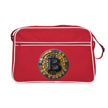 Bitcoin en mosaïque - Sac Retro - rouge/blanc - Devant