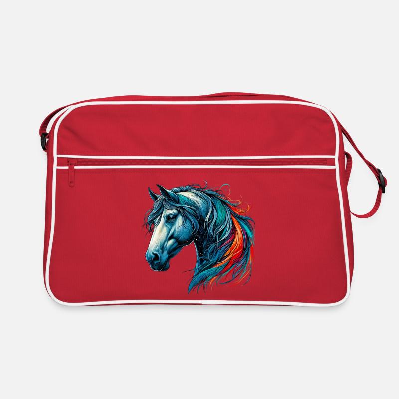 Pferd - Retro Tasche - Rot/Weiß