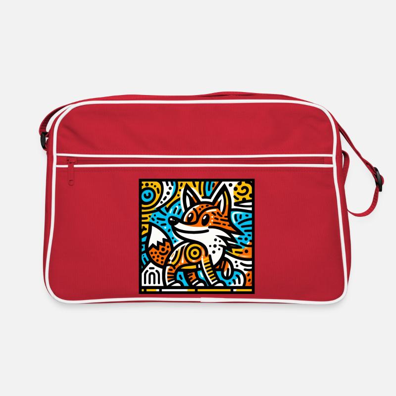 Fuchs - Retro Tasche - Rot/Weiß