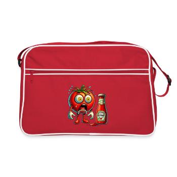 Motif amusant de tomates et de ketchup - Sac Retro - rouge/blanc - Devant