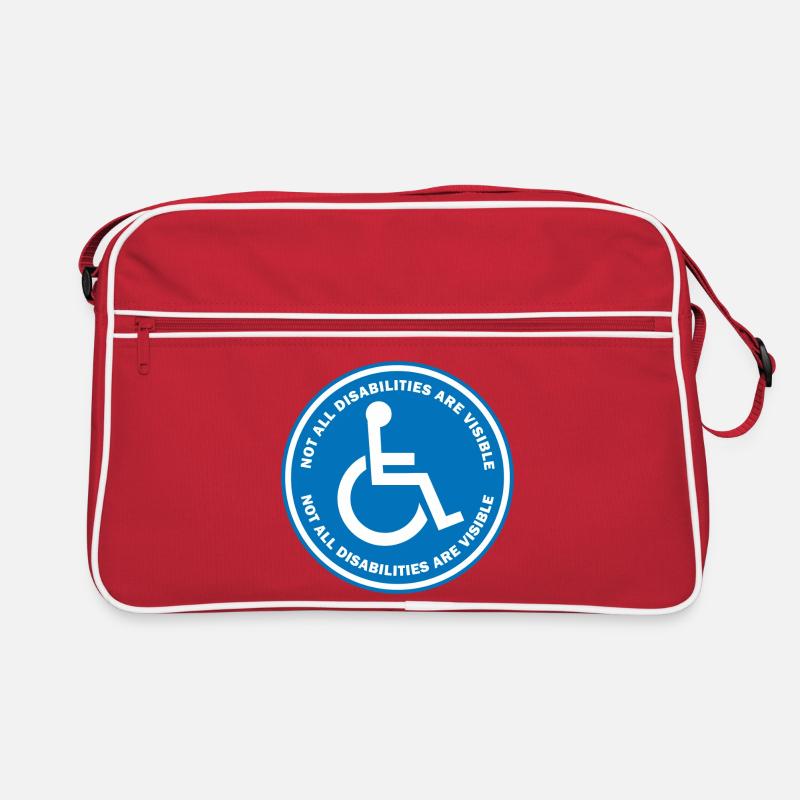 Nicht alle Behinderungen sind sichtbar - Retro Tasche - Rot/Weiß