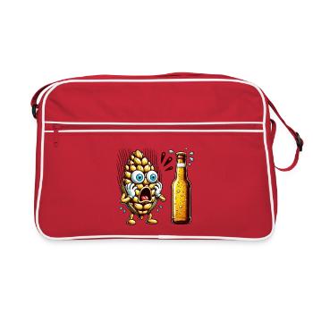 Design amusant de houblon à bière - Sac Retro - rouge/blanc - Devant