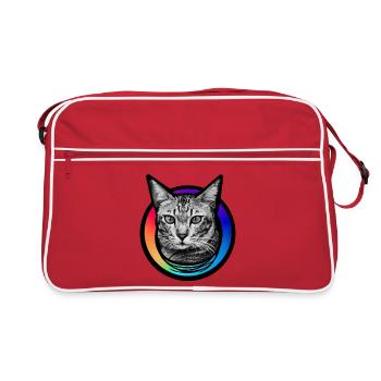 Chat arc-en-ciel - Sac Retro - rouge/blanc - Devant