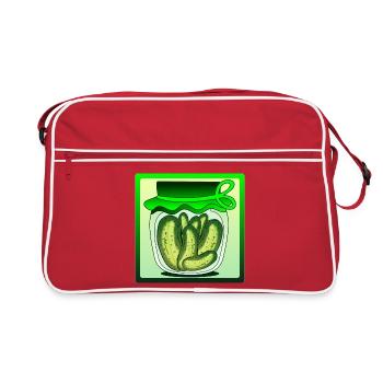 CORNICHONS, CORNICHONS, SALADE DE CONCOMBRE, CONCOMBRE - Sac Retro - rouge/blanc - Devant
