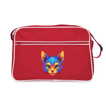 Pixie Bob Cat Breed Cartoon Kawaii Animal Pet - Retro Bag - red/white - Front