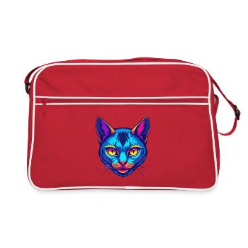 Burmilla Chat Race Dessin animé Kawaii Animal Pet - Sac Retro - rouge/blanc - Devant