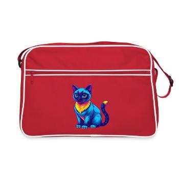 Chat siamois race dessin animé Kawaii Animal Pet - Sac Retro - rouge/blanc - Devant
