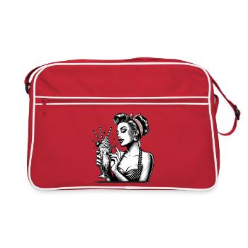Rockabilly Milkshake Pin Up Fille Cadeau - Sac Retro - rouge/blanc - Devant