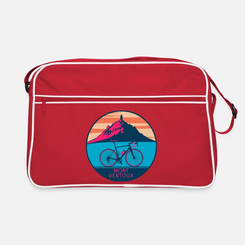 Design de T-shirt Mont Ventoux - Sac Retro - rouge/blanc