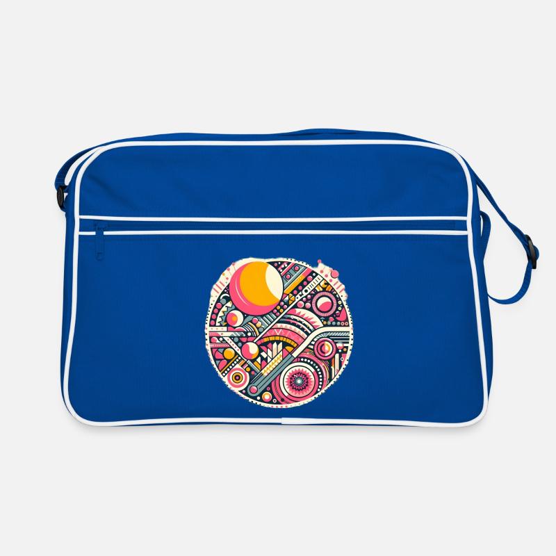Neon Geometry — Orbit Bloom Retro Tasche
