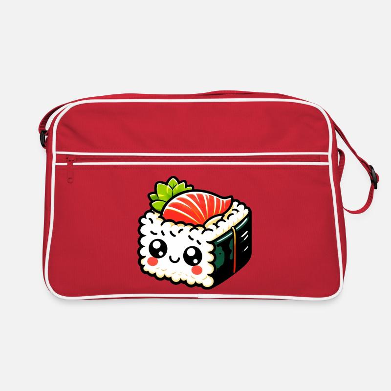 Sushi - Retro Tasche - Rot/Weiß