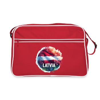 Drapeau de la Lettonie Drapeau Cadeau - Sac Retro - rouge/blanc - Devant