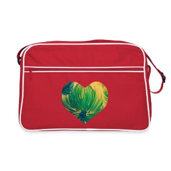 Cœur peint à la main par Martina Eßer - Sac Retro - rouge/blanc - Devant
