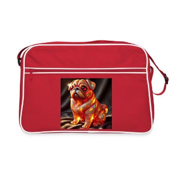 Color Explosive Bulldog Sculpture - Retro Bag - red/white - Front