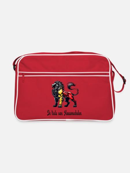 Maasmechelen lion flag design - Retro Bag - red/white - Front