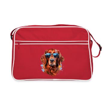Irish Setter with Sunglasses - Retro Bag - red/white - Front