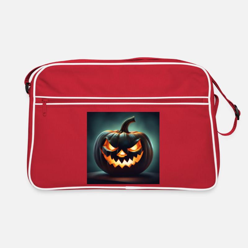 Halloween, Pumpkin, Monster Retro Bag
