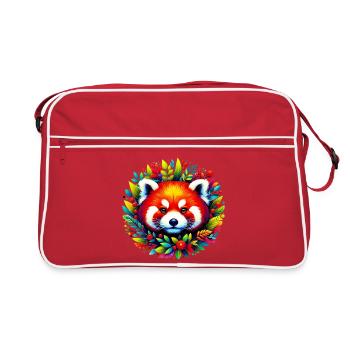 Kleiner Panda - Retro Tasche - Rot/Weiß - Vorne