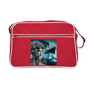 Steampunk Mermaid Titanic - Retro Bag - red/white - Front