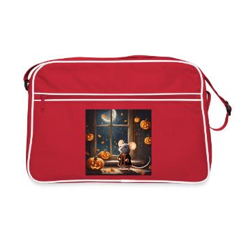 halloween, souris d'halloween, citrouille - Sac Retro - rouge/blanc - Devant