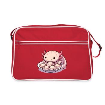 Axolotl Pelmeni Cute Gift - Retro Bag - red/white - Front