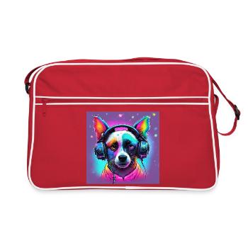 Cute Dog - Retro Tasche - Rot/Weiß - Vorne