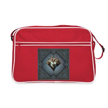 Cœur steampunk fascinant - Sac Retro - rouge/blanc - Devant