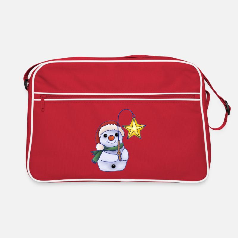 Schneemann mit Stern Retro Tasche