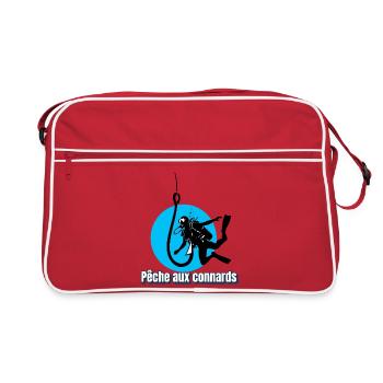 Fishing for assholes - Retro Bag - red/white - Front